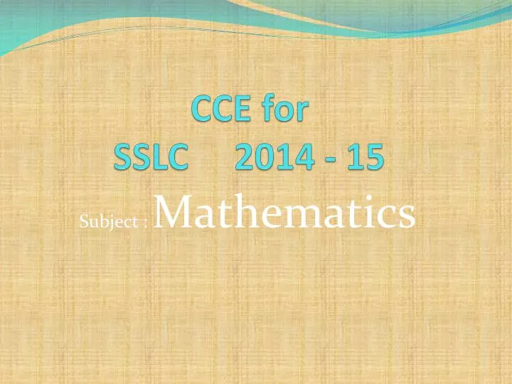 cce for sslc 2014 15