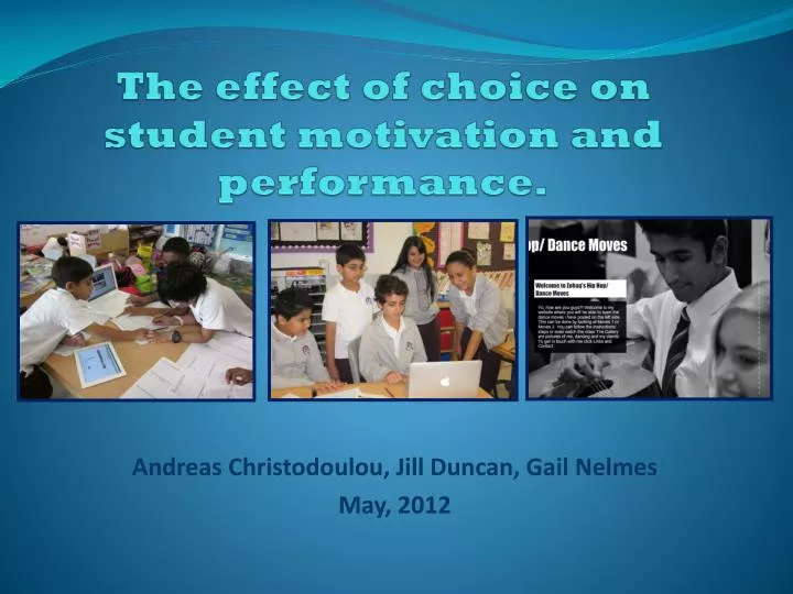 the effect of choice on student motivation and performance