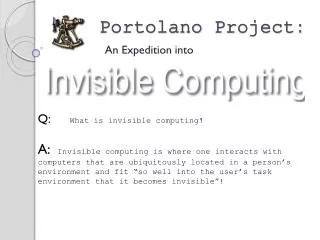 Portolano Project: