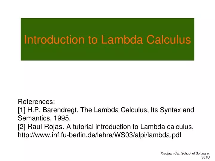 introduction to lambda calculus