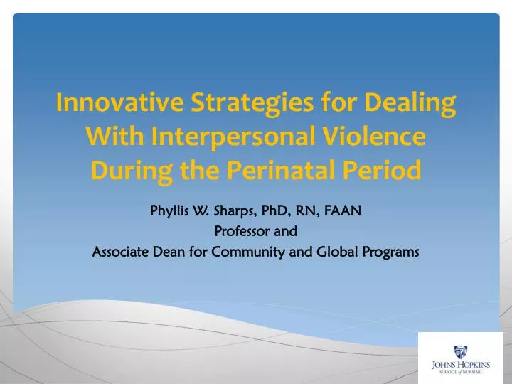 innovative strategies for dealing with interpersonal violence during the perinatal period