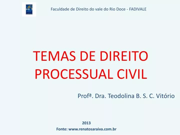 temas de direito processual civil