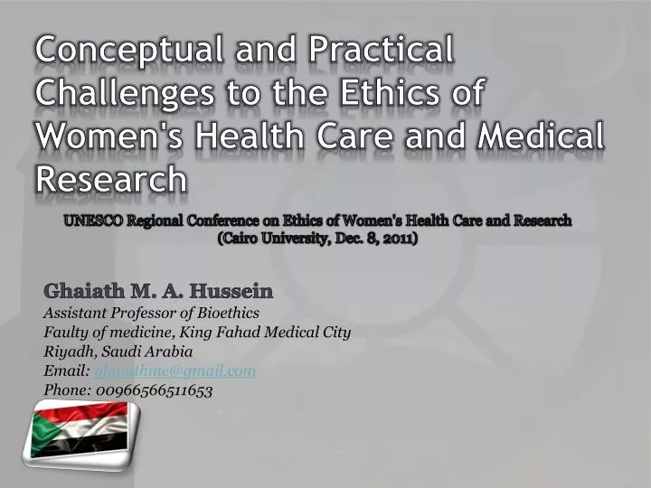 conceptual and practical challenges to the ethics of women s health care and medical research