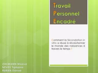 t ravail p ersonnel e ncadr