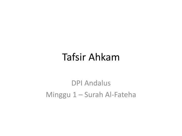 tafsir ahkam