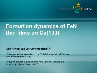 Formation dynamics of FeN thin films on Cu(100)