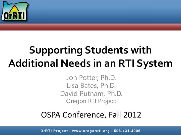 supporting students with additional needs in an rti system