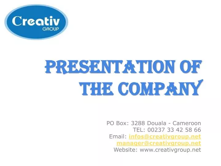 presentation of the company