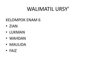 walimatil ursy