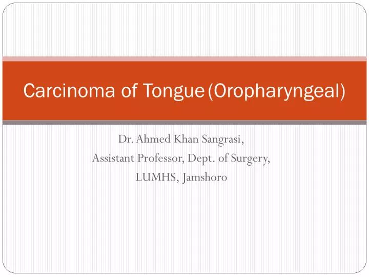 carcinoma of tongue oropharyngeal