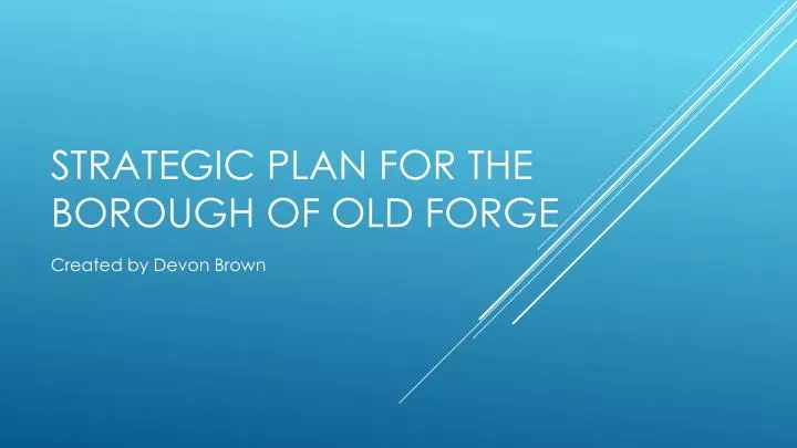 strategic plan for the borough of old forge