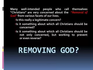 Removing god?