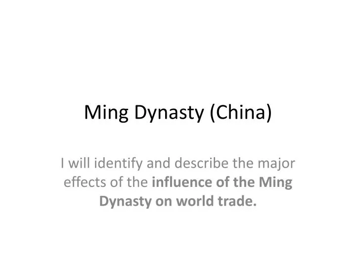 ming dynasty china