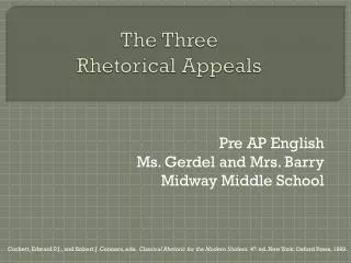 The Three Rhetorical Appeals