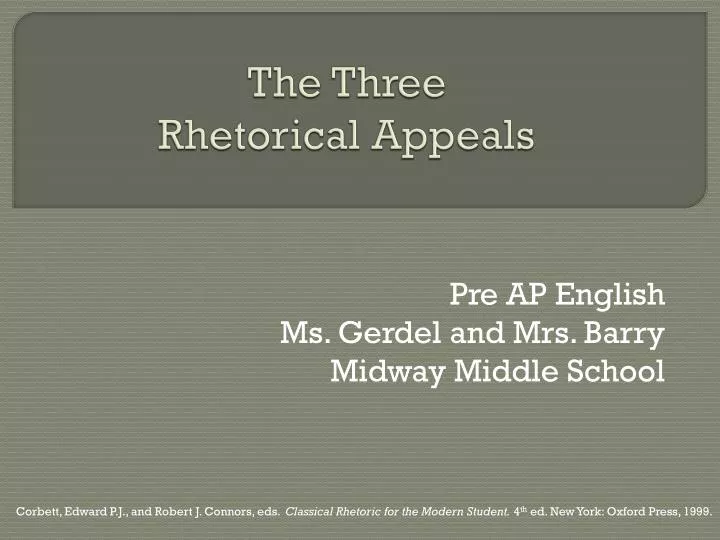 the three rhetorical appeals