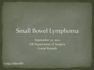 Small Bowel Lymphoma