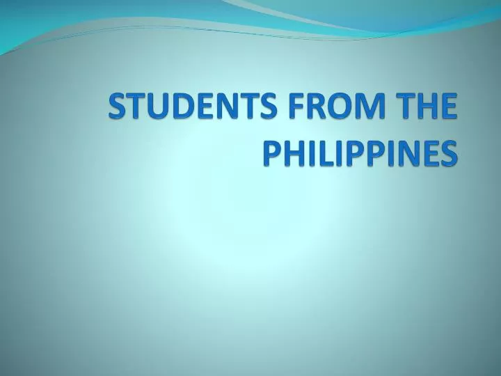 students from the philippines