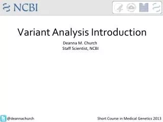 Variant Analysis Introduction