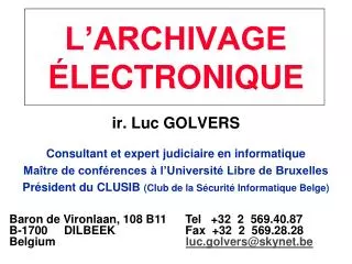 l archivage lectronique
