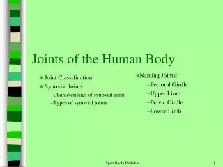 Joints of the Human Body