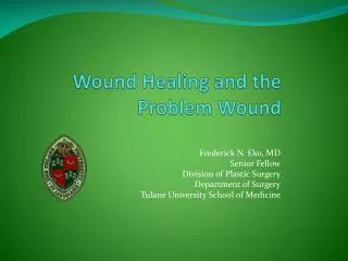Wound Healing and the Problem Wound