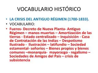 vocabulario hist rico