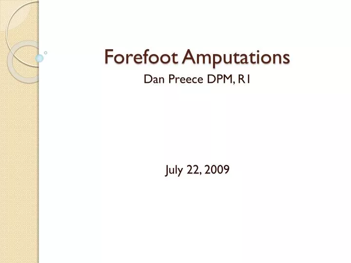 forefoot amputations