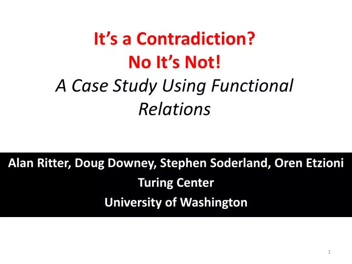 it s a contradiction no it s not a case study using functional relations
