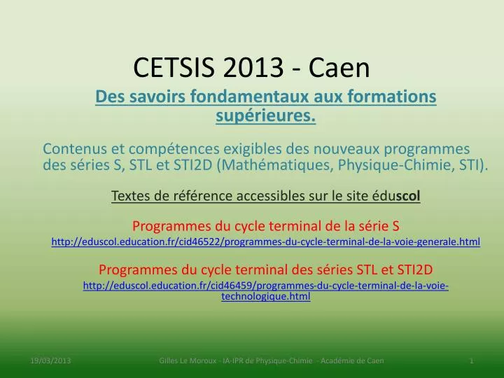 cetsis 2013 caen
