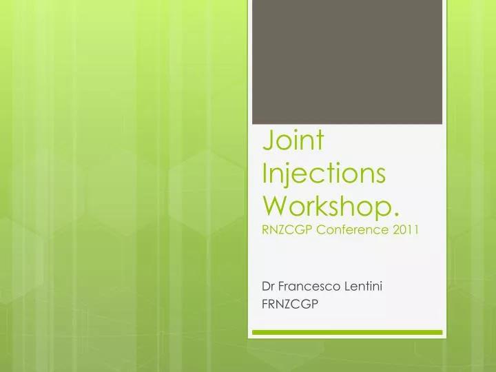 joint injections workshop rnzcgp conference 2011