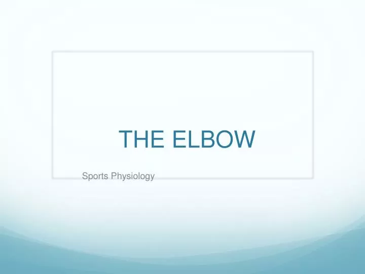 the elbow