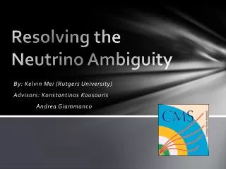 Resolving the Neutrino Ambiguity