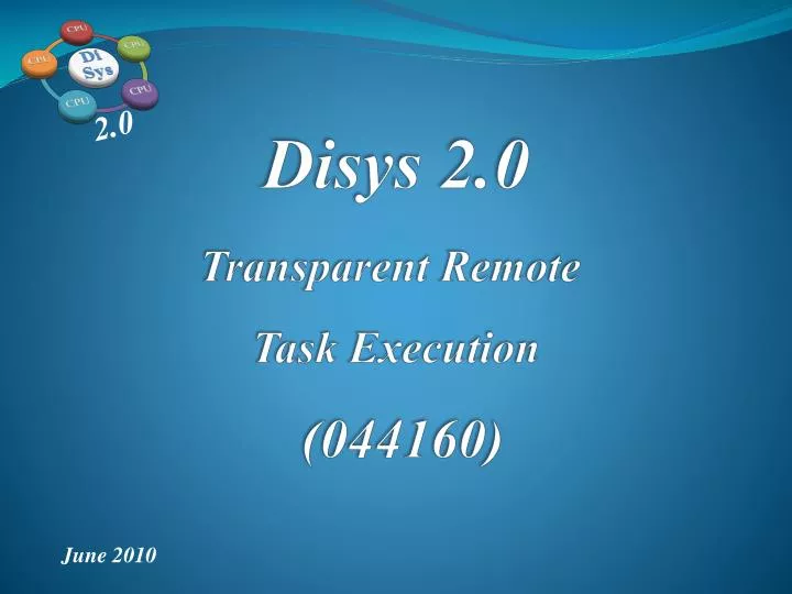 disys 2 0 transparent remote task execution 044160