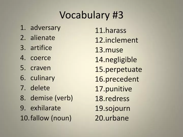 vocabulary 3