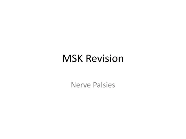 msk revision