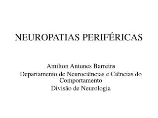 neuropatias perif ricas