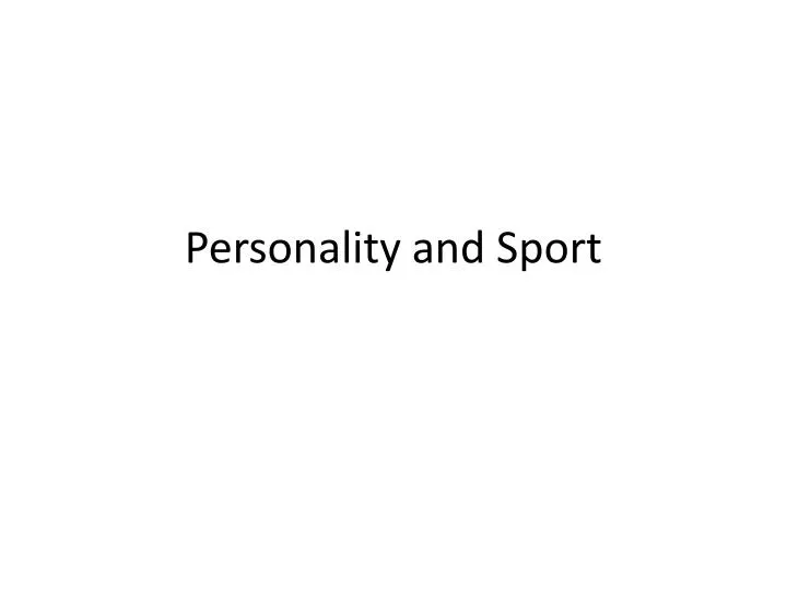 personality and sport