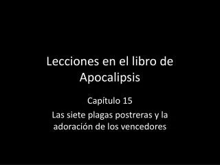 lecciones en el libro de apocalipsis