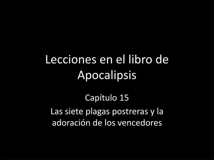 lecciones en el libro de apocalipsis