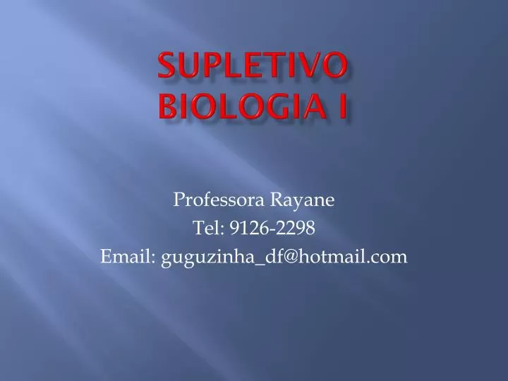 supletivo biologia i