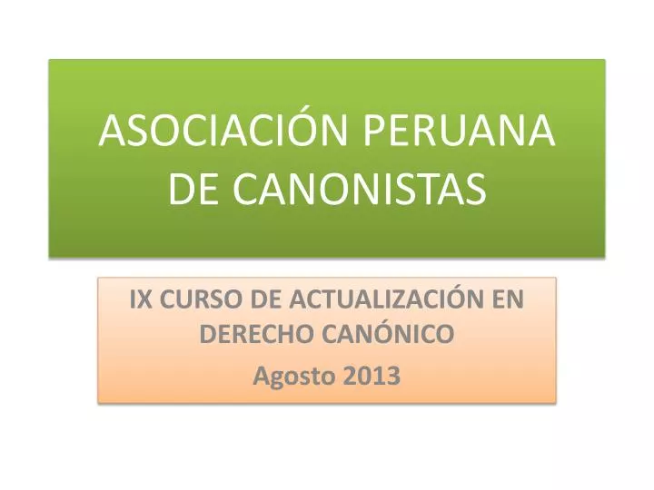 asociaci n peruana de canonistas