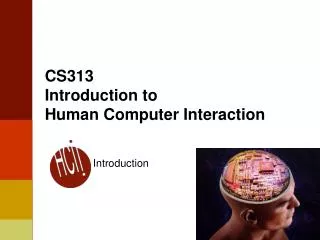 CS313 Introduction to Human Computer Interaction