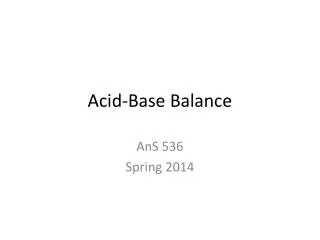 Acid-Base Balance