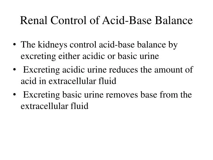 renal control of acid base balance