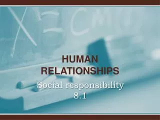 Social responsibility 8.1