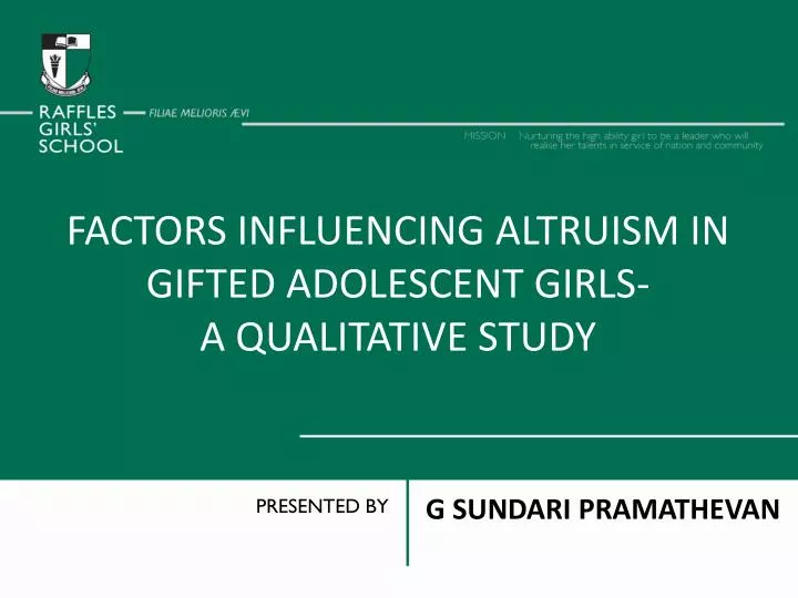 factors influencing altruism in gifted adolescent girls a qualitative study