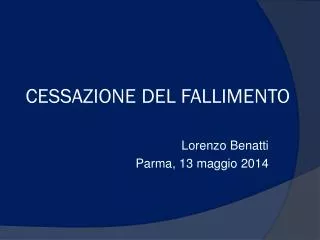 cessazione del fallimento