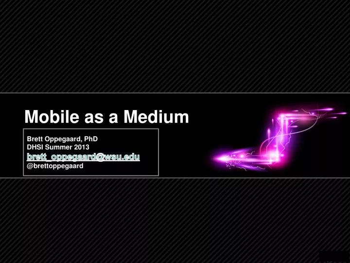 mobile as a medium