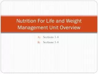 Nutrition For Life and Weight Management Unit Overview