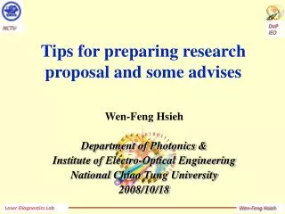tips for preparing research proposal and some advises